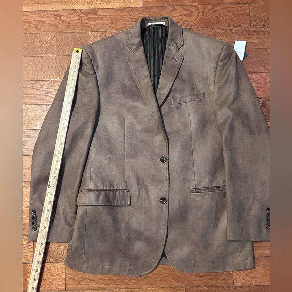 Classic Brown Suede Men's Blazer - Picture 1 of 8